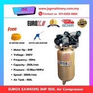 EUROX EAW6131G 3HP Air Compressor | 150L 12Bar Heavy Duty Industrial Compressor