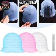 YOWFEM Hair Coloring Hat, With Hook Silicone Hair Coloring Highlighting Cap, Reusable Hair Dying Fro