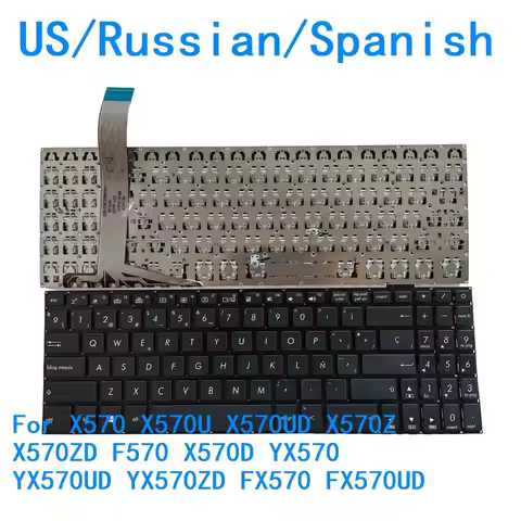 % New US Russian Spanish Backlit Keyboard X570 X570U X570UD X570Z X570ZD F570 X570D YX570 YX570UD YX
