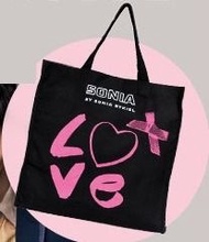 包順豐櫃 $160/2件 $200/3件 Sonia Rykiel LOVE 限量版 帆布袋 Black New Tote Bag Size: 38x36x6cm 全新無包裝