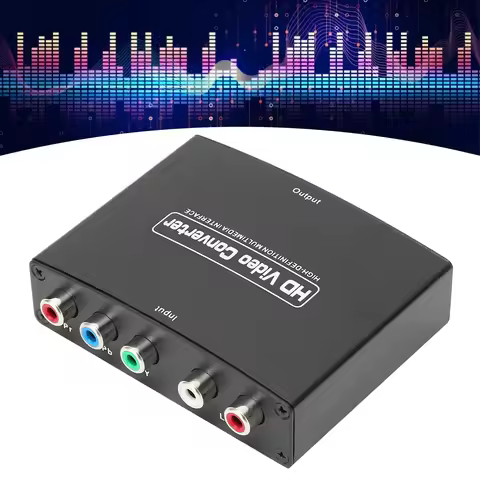 YPbPr/RGB+R/L Component Video to 1080P HD Multimedia Interface Converter Adapter for DVD Monitor