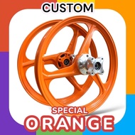 CUSTOM RIM Y15ZR OPEN HUB ((1.6/1.6) Y16 Y16ZR Y15 PNP YAMAHA 3L HL RIM SPORT RIM 3 BATANG ORANGE
