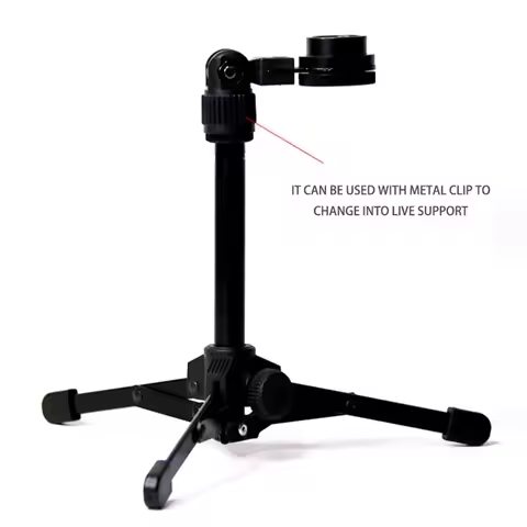 2X Foldable Tripod Desktop Microphone Stand Holder For Podcasts, Online Chat, Conferences, Lectures,