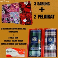 KAIN SARUNG ASLI TERENGGANU + PELIKAT GAJAH DUDUK (3+2HELAI)