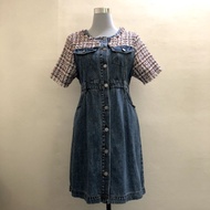 [UNUSED] URBAN REVIVO Buttondown Tweed Denim Dress