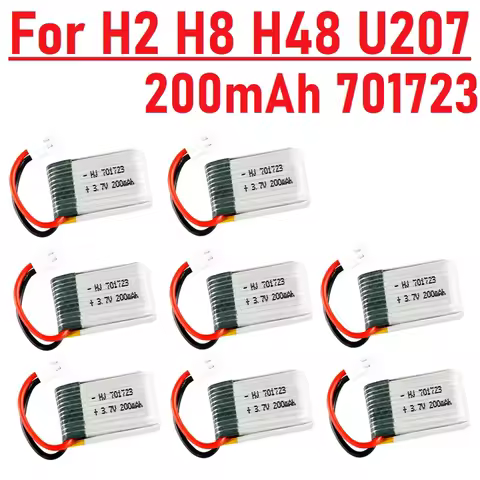 1-20pcs 3.7v 200mah 701723 For H2 H8 H48 U207 Battery RC Quadcopter Spare parts 3.7v LIPO Battery fo