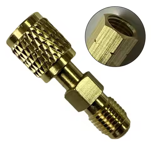 R32 R454A/B/C Tank Adapter - 1/4" SAE Female Left-Hand Thread to 1/4" SAE Male Adapter for Refrigera
