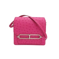 糖果色 鴕鳥皮 Roulis Mini Bag 肩背包 Y刻 銀扣【HERMES 愛馬仕】