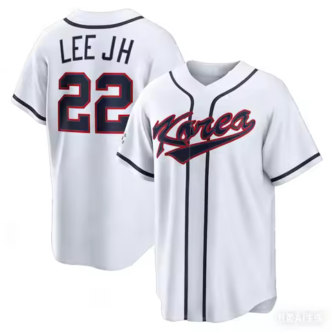 2026 Korea Baseball Jersey Lee JH 22 Men's White Korea Baseball Shirt Short Sleeve Fan Version Sport