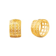 916 Gold Cross Loop Earrings