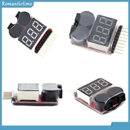1-8s 3.7V-22.2V Lipo/Li-ion/LiMn/Li-Fe Battery Checker Monitor Lipo Battery Monitor Lipo Voltage Ind