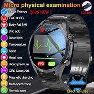 For New Pulse ECG+PPG Smart Watch Men Blood Lipid Uric Acid BP Body Fat Tired monitor Sports Health 