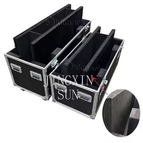 Custom Black Stackable Safe Storage Dual 43 55 Inch Plasma Tool Box TV Flight Case For Samsung Monit