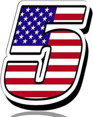 Biomar Labs Racing Rally Number 5 Sticker Decal USA Flag N 305