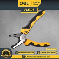 Deli Linesman Pliers/Tang Kombinasi 6/7/8 inch 55# Steel+PVC Handle DL200X /Alat Perkakas