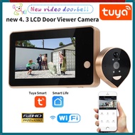 Doodle smart wireless video doorbell 4.3 inches 120 wide angle rechargeable video doorbell peephole camera doorbell