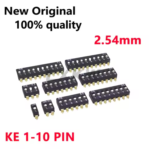 10/PCS KE surface mount black dip switch pitch 2.54mm 1 2 3 4 5 6 8 9 10-position quick dip switch