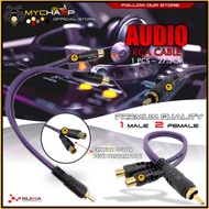 SUMA RCA AUDIO CABLE Y ADAPTER SPLITTER 2FEMALE-1MALE (1pair)