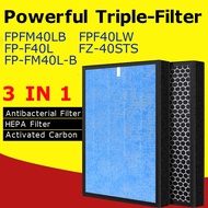 Replacement Sharp FZ-F40SFE FPJ50LH FPJM40LB FP-F40 Air Purifier HEPA & DEODORIZING Filter FP-FM40L-