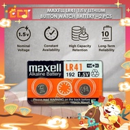 Maxell LR41 LR44 LR1130 1.5V Lithium Button Watch Battery - (2 Pcs / 10 Pcs)