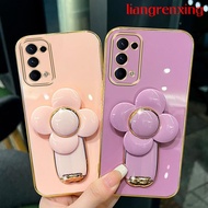 Casing OPPO RENO 5 5g oppo RENO 4 4g phone case Softcase Electroplated silicone shockproof Protector  Cover new design with holder fan for girls DDFS01