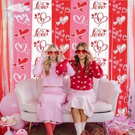 SHOOHOO Valentine's Day Curtain, Sparkling Romantic Valentine's Day Backdrop, Decoration Glowing Lig