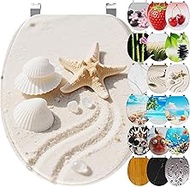 Ribelli Toilet Seat with Soft-Close Mechanism, Toilet Lid O-Shape in Many Designs, Toilet Lid, Easy 