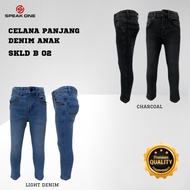 KIDS UNISEX SPEAK ONE BOYS' LONG PANTS (SKLD B 02 LIGHT DENIM, CHARCOAL)
