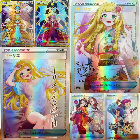 Pokemon PTCG Lillie Nessa Marnie DIY Toys Hobbies Hobby Collectibles Game Collection Anime Cards