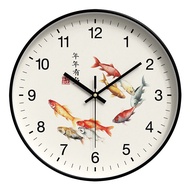 New Chinese Style Clock Living Room National Style Wall Clock Wall Bedroom Noiseless Clock For Home Fashion Hanging Quartz Clock Decoration