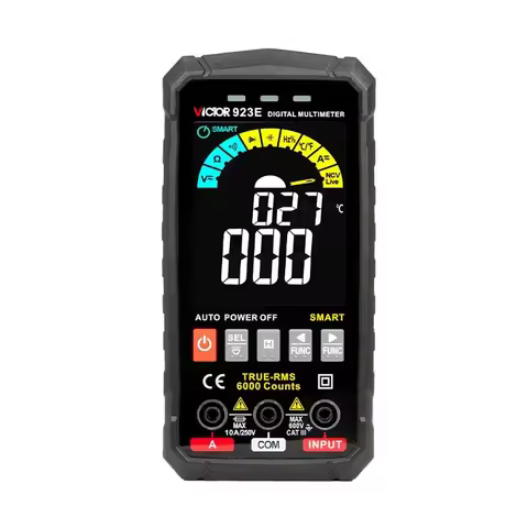 for Digital Smart Multimeter Measure Voltage Current Amperes Resistance Capacitance 923E Victor 6000