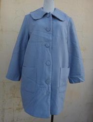 楹 ~ 正品 日本製 WATER BACK 水藍色 毛料 大衣 size: L