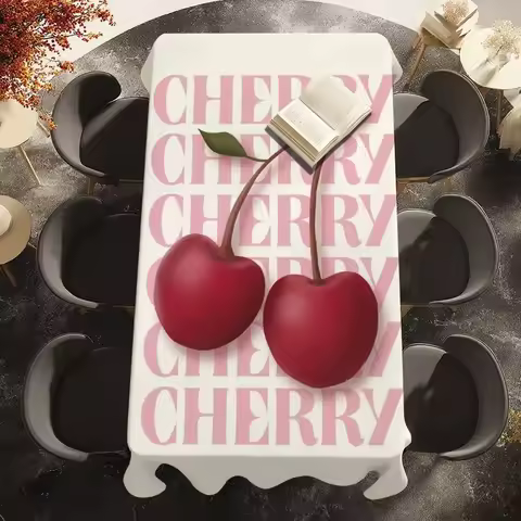 Luxury Brand K-Kirsh Cherry Cherries Table Cloth Picnic Terrace Restaurant Holiday Party Washable St