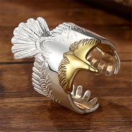 T Takahashi Ring Eagle Feather Ring Domineering Eagle Ring Open Gold Color Separation Eagle Head Rin