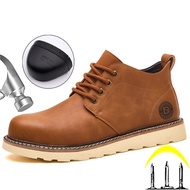 Security Men leather boots Work Shoes Puncture-Proof safety boot for engineers Industrial Shoes Prot