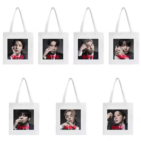 BTS 2026 New Album Cotton Tote Bag Kpop Idol Printed Canvas Shoulder Bag Reusable For Daily Shopping