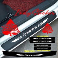 5pcs 3D carbon sill plate stickers for kicks cars, 3D carbon stickers for nissan Kicks trunk bumper 