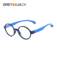 Grey Jack/Kacamata Anak Antiradiasi Blueray Komputer/Hp/TV Style kotak TR90 Lentur Terbaru Fashion A