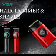 เครื่องตัดผมไฟฟ้าอาชีพ VGR ตัดผมปรับความเร็วได้ 9000 รอบต่อนาที จอแสดงผลดิจิทัล ชาร์จไฟได้ เครื่องตั