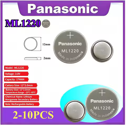 2~10pcs ML1220 1220 3V Lithium Rechargeable Battery CMOS RTC BIOS Back Up Button Coin Cell For Lapto