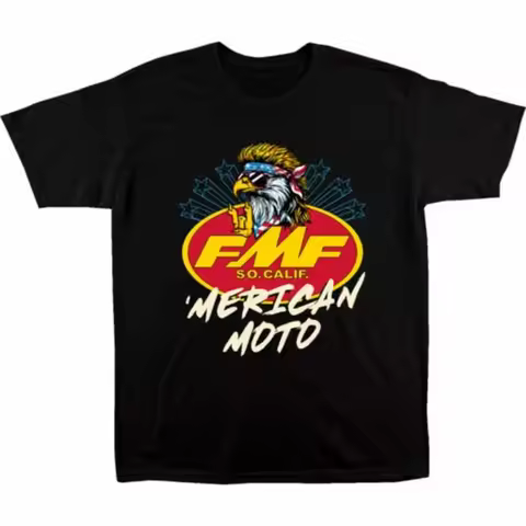 FMF Merican Moto Men's Short-Sleeve Shirts Retro FMF So Calif Racing Graphic Tee Cotton Unisex Dirt