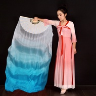 Classical Dance Fan Long Silk Fan Blue Dance Fan