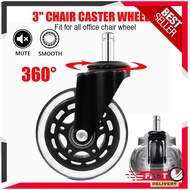 1PC 3-Inch Replacement Wheels for Office Swivel Chair - Roller Casters /Roda Kerusi Pejabat