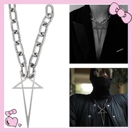 Time Punk Rock Hip Hop Exaggerate Coarse Chain Pentacle Pendant Choker Necklace