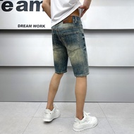 LV2545 Shorts Summer Thin High-End Denim Shorts Men's Street Wear Loose Casual Middle Pants