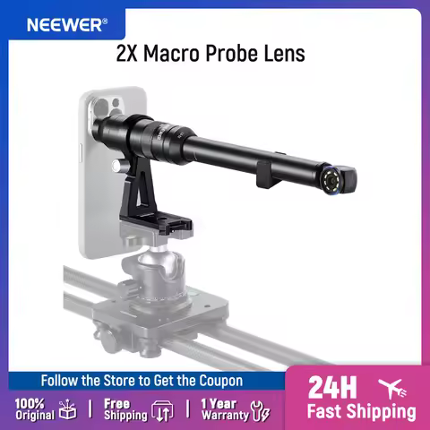 NEEWER 2X Macro Lens NEEWER 90 18mm 2X Macro Probe Lens with 17mm Thread for Mobile Video Recording,