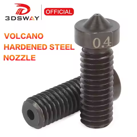 3DSWAY V6 Volcano Hardened Steel Mold Steel Nozzles 0.4/1.75mm High Temperature PEEK Filament E3D Ho