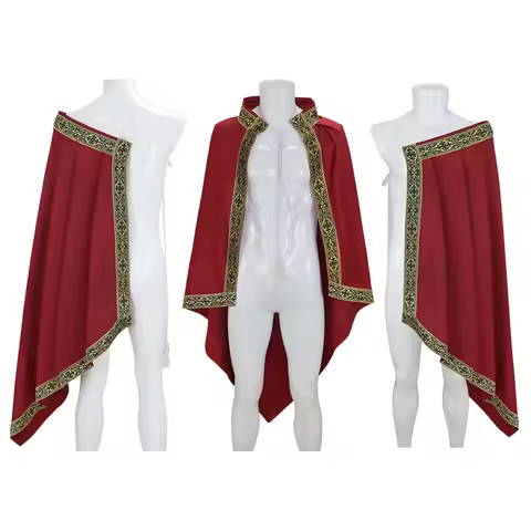 Medieval Warrior Cloak Men's Renaissance Shawl Half-Shoulder Cloak Warrior Bazaar Halloween Party Co