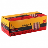 60PCS GENUINE KODAK Zinc AAA Super Heavy Duty Battery 1.5V - K3AHZ-S4
