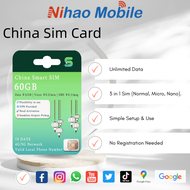 【China sim Card】【Nihao Mobile SIM】 China (Daily) Auto VPN Unlimited Data Sim Card 【7-30days】【10GB-30